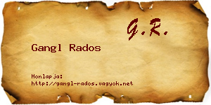 Gangl Rados névjegykártya
